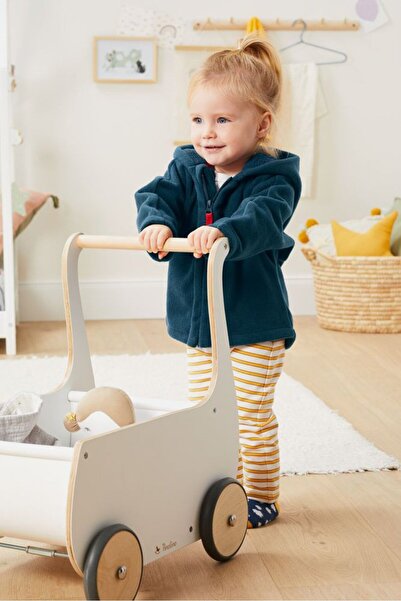 Tchibo Toddler Girls Full Zip Hooded Long Sleeves Fleece Jacket, Navy