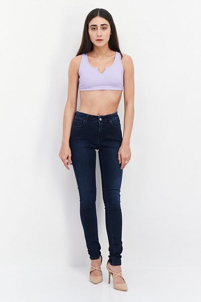 Replay Women Skinny Fit Wash Stretchable Denim, Navy Blue