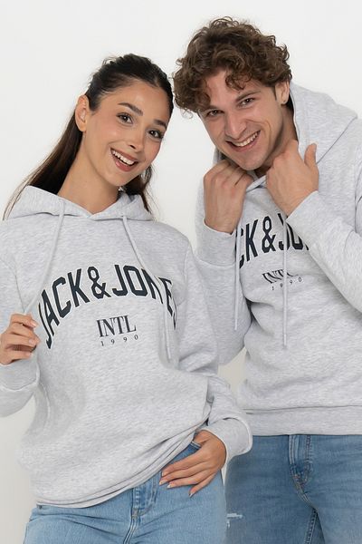 Jack & Jones Hanorac cu glugă imprimat cu logo