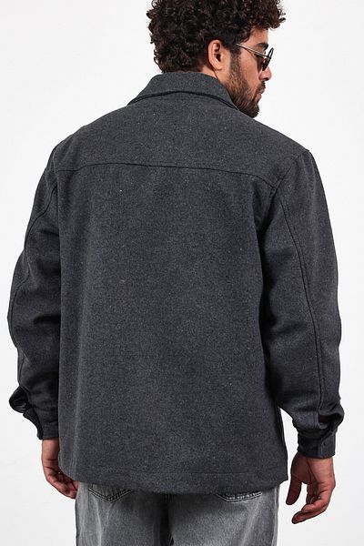MADZEYMODA Ανδρικό χειμερινό μπουφάν με επένδυση από ανθρακί Mz56115