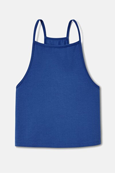 Tchibo Kids Girl 2 Pcs Plain Sleeveless Top, White and Blue