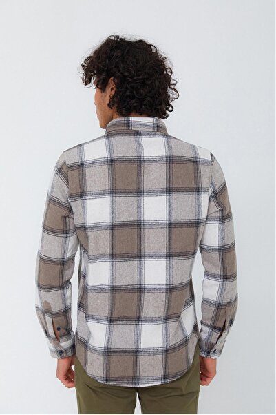 Cazador Ανδρικό πουκάμισο Ξυλοκόπος 22kceed02020 - Καφέ - Xl