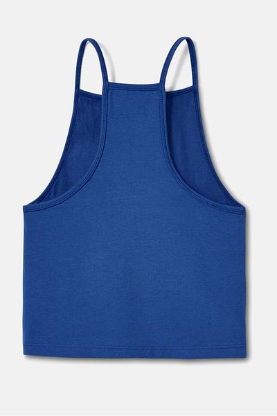 Tchibo Kids Girl 2 Pcs Plain Sleeveless Top, White and Blue