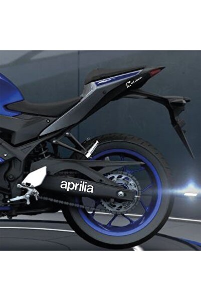 Motiker Aprilia Yazılı Beyaz Arka Maşa Sticker Etiket Modeli