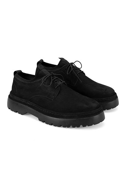 Desa Ανδρικά δερμάτινα casual παπούτσια Davion Black Nubuck