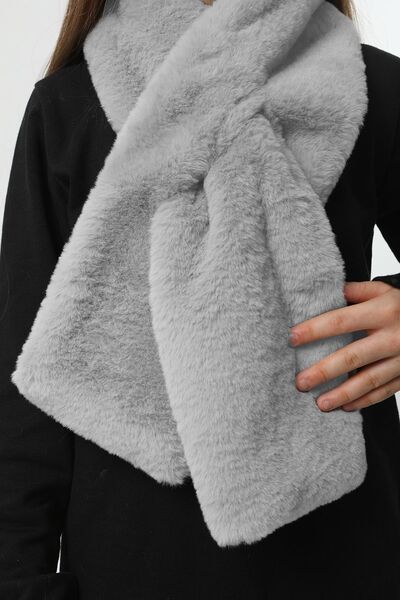 REMSA Çocuk Peluş Kaşkol Boyunluk Atkı RKB-Ç-01 Gri