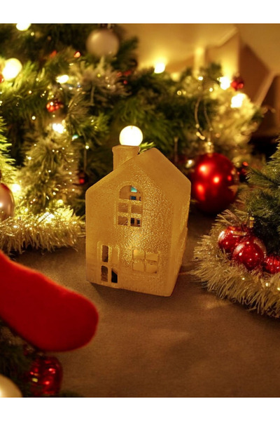 Maflen Alev Efektli Led Mum Işıklı Yılbaşı Mini Ev Dekoratif Biblo