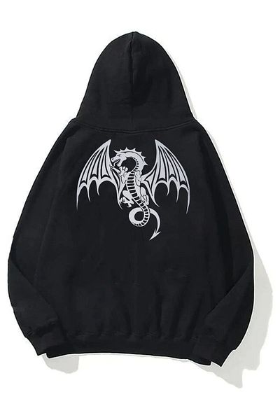 memowear Ζακέτα Unisex 2ip πλεκτό ύφασμα Dragon printed