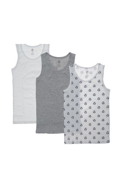 Panço Erkek Çocuk Desenli 3'lü Atlet - İç Giyim