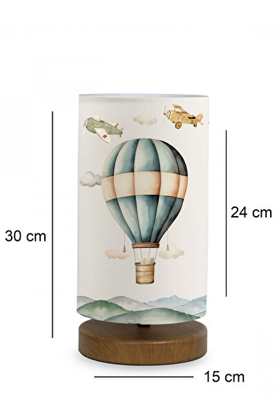 HOMİNG Homing Warm Air Balloon Visual Children's Room Wooden Lampshade 241669