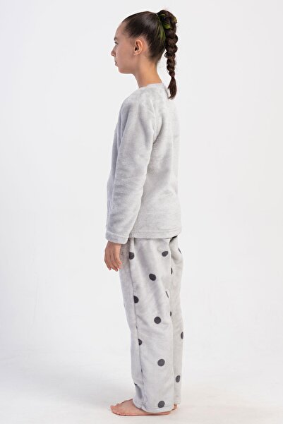 VİENETTA Kız Çocuk Uzun Kol Welsoft Gri Pijama Takım C4T5N1O304