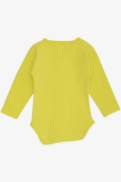 Breeze Neon Yellow Snap-On Bodysuit for Baby Boy - 9 Months-3 Years, Lion Print