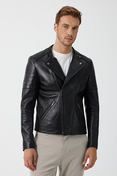 Deri Company Paolo Black Leather Coat