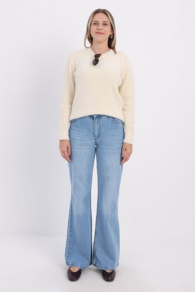 ALLDAY Pantaloni evazați albaștri 100% bumbac