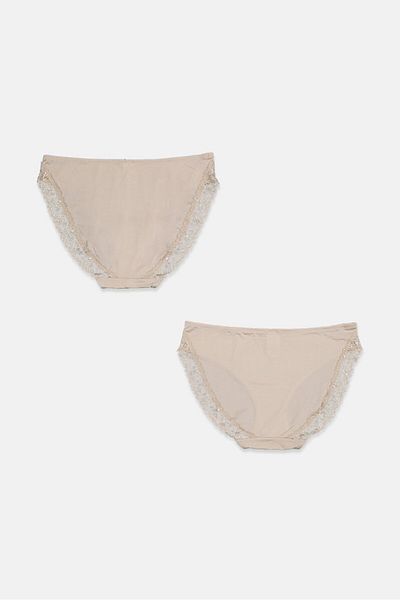 Tchibo Women 2 Piece Jazz Cut Panties, Beige