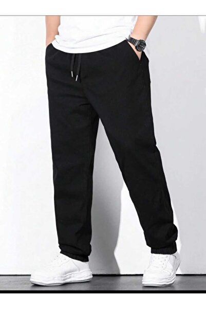 UYN SPORT Μαύρο Unisex εποχιακό φαρδύ παντελόνι με φαρδύ πόδι με χαλαρή εφαρμογή