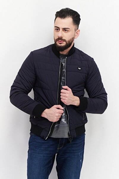 Antony Morato Men Brand Logo Quilted Jacket, Ink Blue
