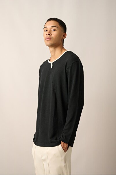 Rocqerx R-5798 Φούτερ με λεπτομέρεια ζακάρ μονό ζέρσεϊ