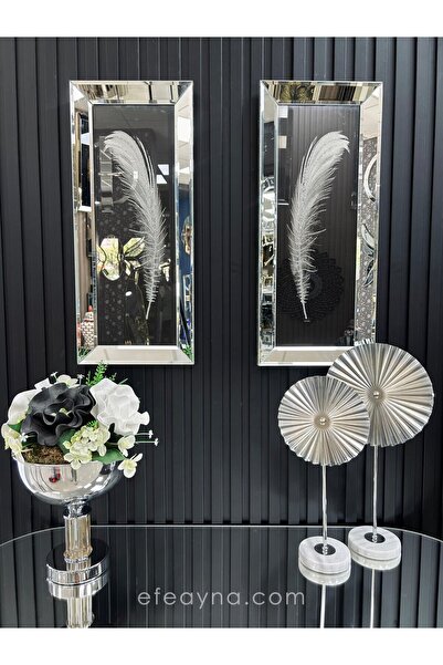 Efe Ayna TÜY- 2'Lİ GÜMÜŞ AYNA TABLO SETİ-30x70cm (30x70 x 2 adet tablo)