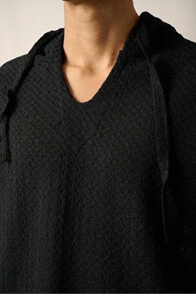 Rocqerx R-5840 Капюшон з капюшоном, довгий рукав, візерунок павутиння, в'язаний світшот