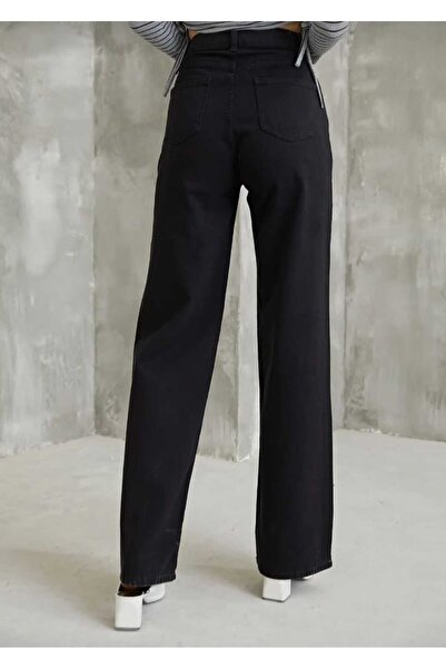 ECK MODA Kadın Yüksek Bel Salaş Kalıp Full Likralı Palazzo Pantolon