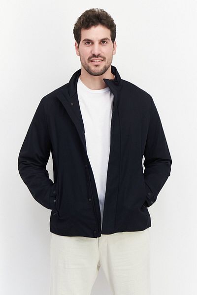 Geox Men Solid Jacket Shirt, Navy