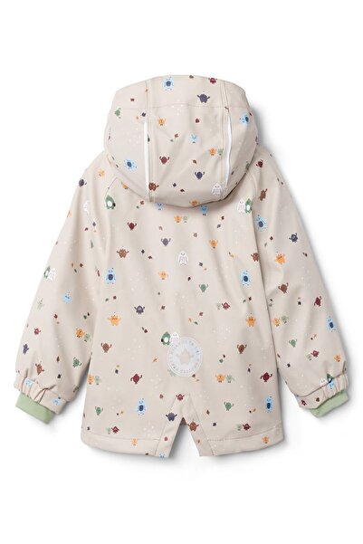 Tchibo Kids Girl Thermal Rain Jacket , Beige Combo