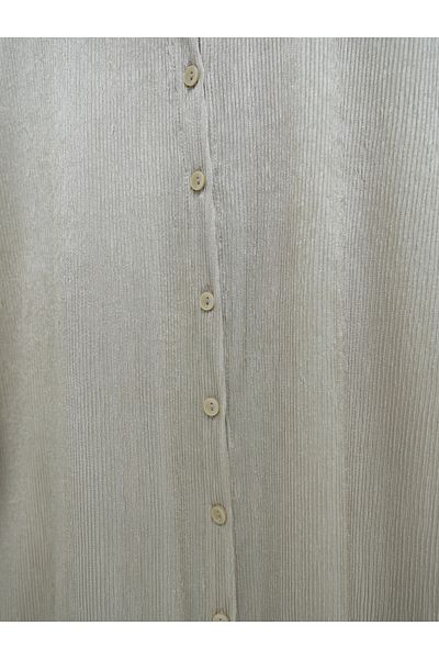 Modamorfo Cămașă oversize de culoare bej - cu nasturi lungi și jacquard