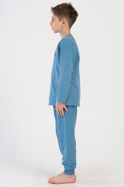 VİENETTA Costum de pijama albastru cu mânecă lungă cu 2 fire pentru băiat C6T3N1O304