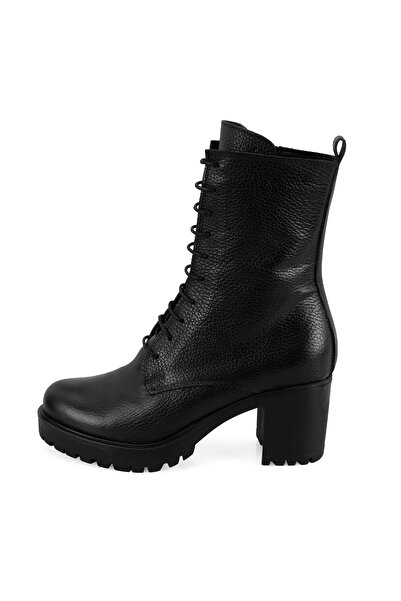 Desa Kadın Siyah Topuklu Deri Bot