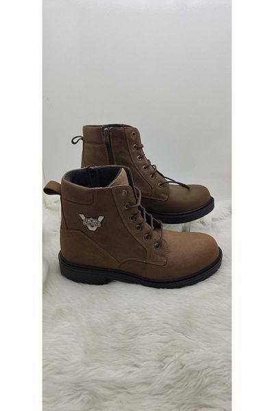 Burç Ανδρικές Μπότες - Real Nubuck Leather, Καφέ φερμουάρ