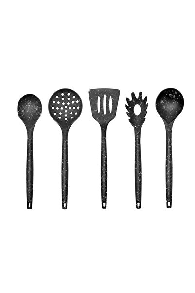 valletta Nairobi Heat Resistant Silicone Fireproof Non-Stick Stand 12 Piece Service Set Black