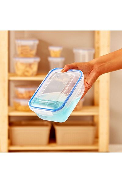 Lock&Fresh Set of 3 Airtight Storage Containers (400-800-1400 ml) with 4 Locks and Silicone Seals