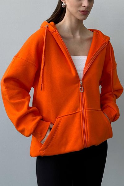 Slim'N Lift Sweatshrit supradimensionat cu glugă cu trei fire ridicate