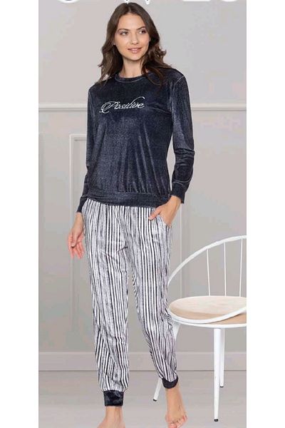 DOWRY SET PIJAMA FEMEI CU MANECĂ LUNGĂ DE Catifea