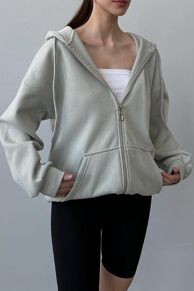 Slim'N Lift Sweatshrit supradimensionat cu glugă cu trei fire ridicate