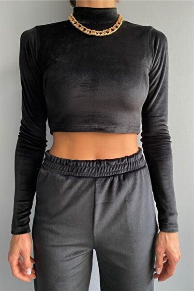 Cockatoo Kadın Kadife Boğazlı Bluz