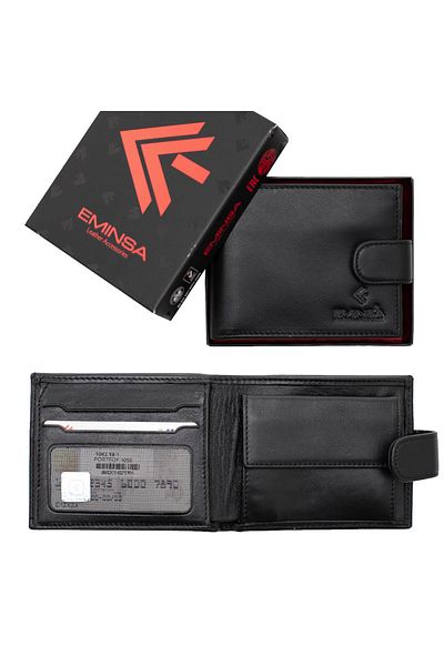 Eminsa Men's Black Floter Leather Wallet