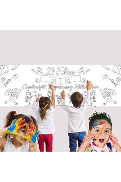 Parti Dükkanım 29 Ekim Cumhuriyet Bayramı Boyama Posteri 50*150 cm