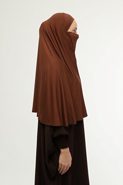 Altobeh Έτοιμο τουρμπάνι με πέπλο πρακτικό κασκόλ Hijab Nikaplı Hijab - Σουφλέ κάλυμμα προσευχής (3xl) - Σοκολάτα