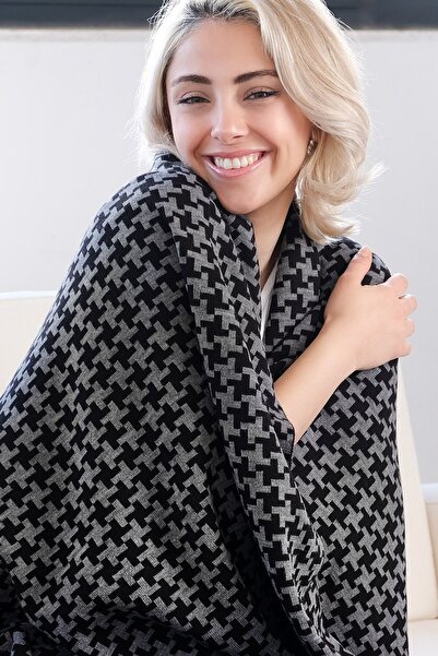 DALİSA Roly Knitted Knitwear Houndstooth - Mountain Estinli Sofa Shawl, Multi...
