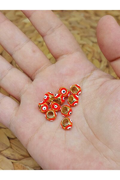 Yasamtohumu Zlatno obloženi fosforni narandžasti perli za oči zla/2 kom (53188)