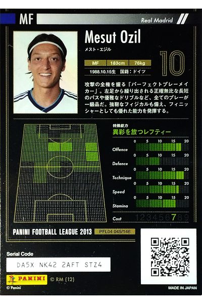 Panini Mesut Exclusive Bandai 2013 Card