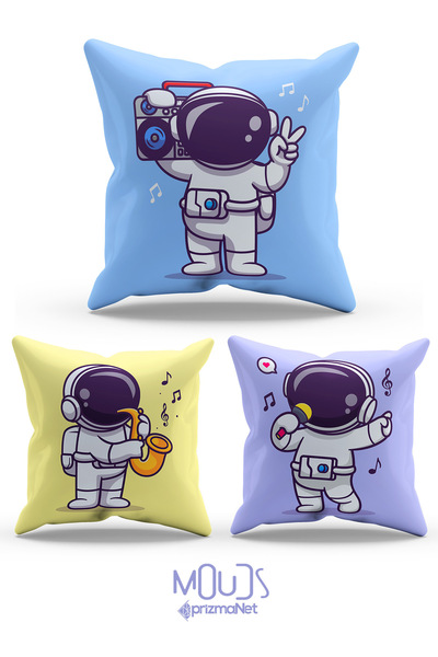 Moud's Κάλυμμα μαξιλαριού ριχτάρι από σουέτ 3 τεμαχίων με τυπωμένο χαριτωμένο...