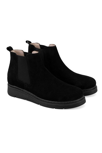 Desa Raven Black Women's Desacomfort Elastic Suede Leather Boots