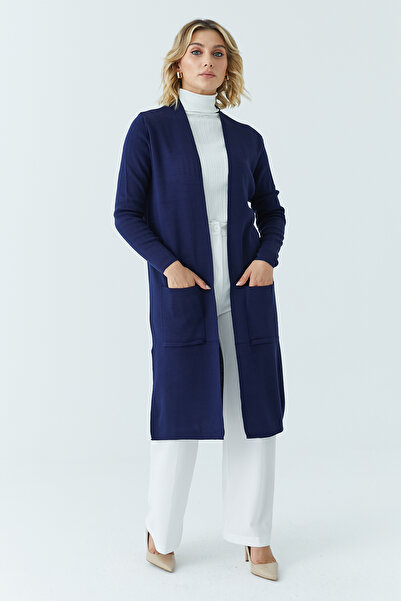 ModaPlaza Women's Straight Long Cardigan with Pockets 4341