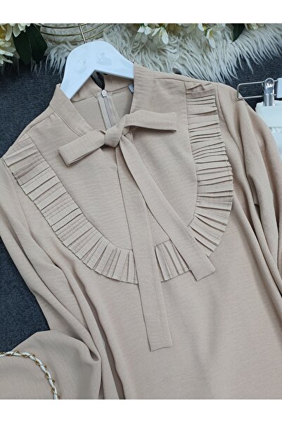 Modamorfo Robadan Ruffled Tie Ayrobin Tunic -Stone