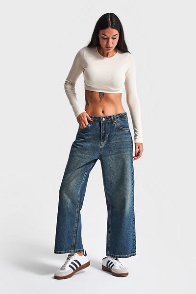 its basic Damen T.Jeans Farbe Relaxed Ankle Fit Loose Cut Denim