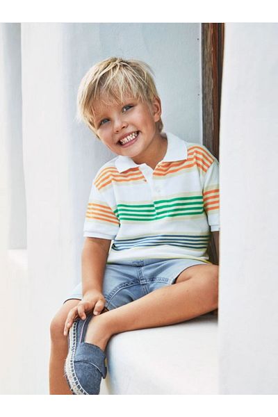 MAYORAL Boy's Polo Neck Stripe T-Shirt 3108