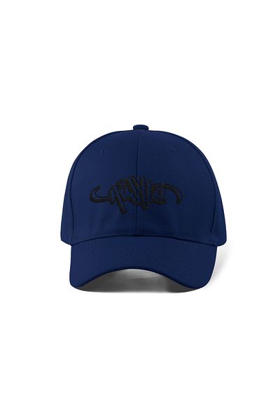 QUATEX Καπέλο Hustle Κεντημένο – Navy Blue 100% Cotton Gabardine Unisex Model